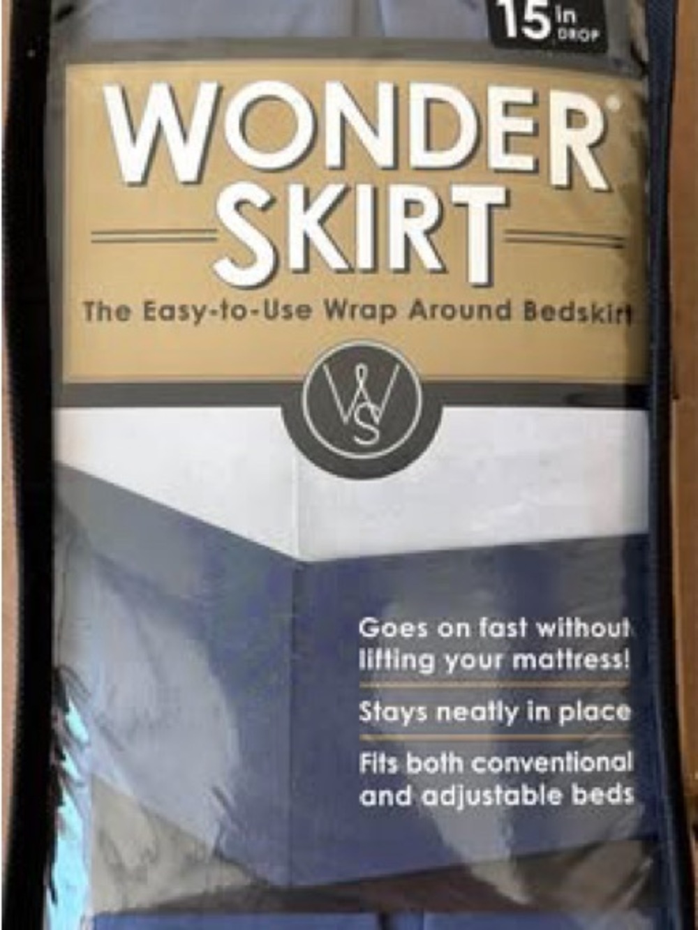Wonder Skirt Wrap-Around Bedskirt in Navy Blue